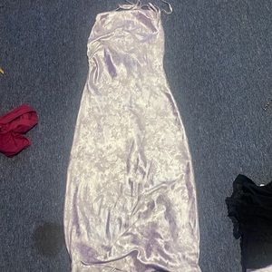 silk purple prom dress
